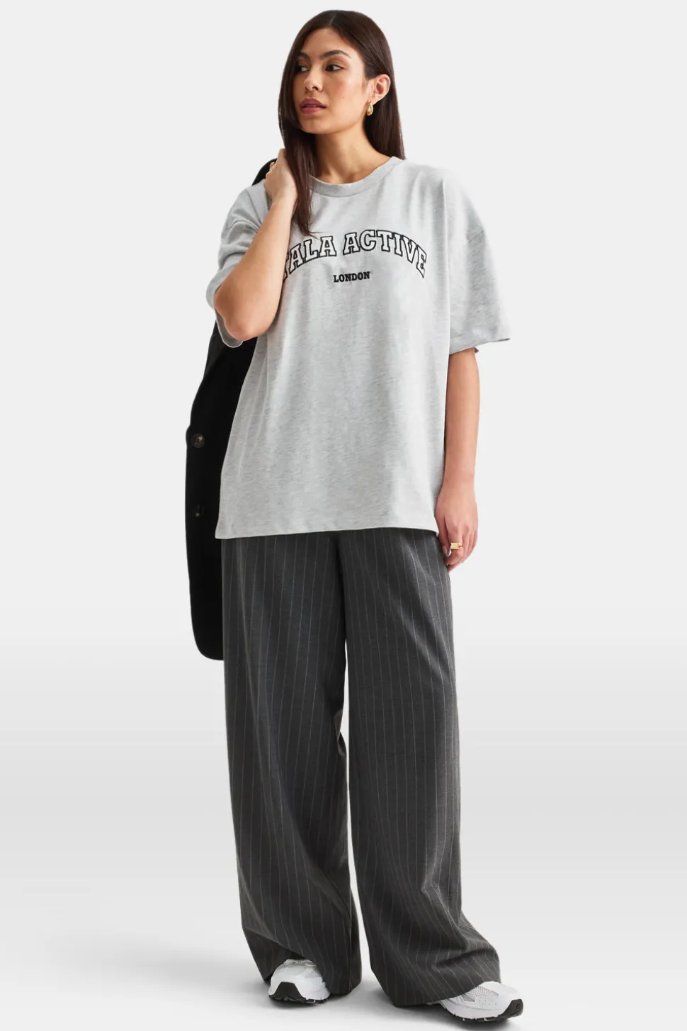 TALA Active Applique Tee - Grey Marl