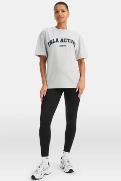 TALA Active Logo Tee - Grey Marl