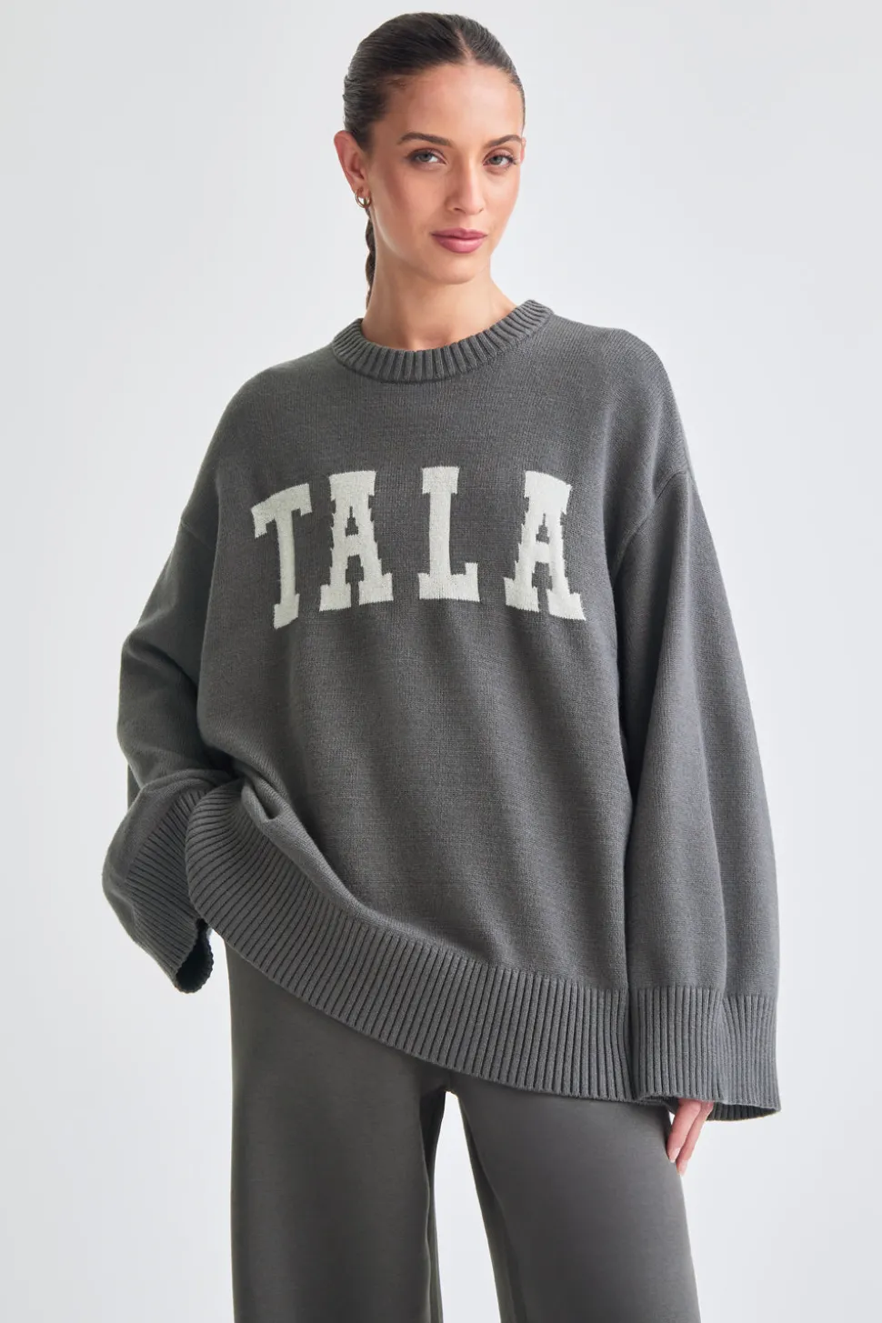 TALA Knit Sweater - Charcoal And Milk