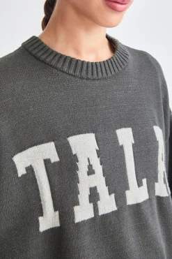 TALA Knit Sweater - Charcoal And Milk