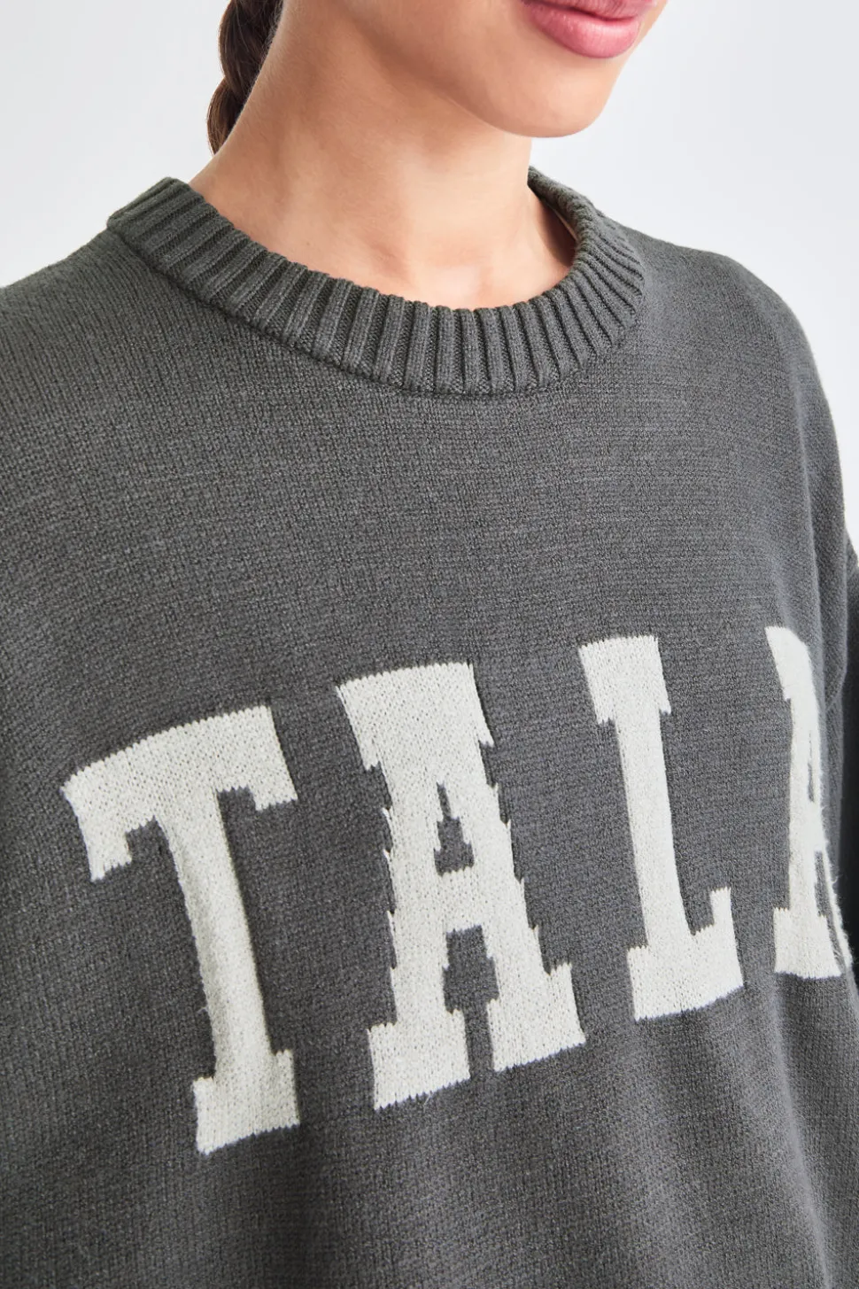 TALA Knit Sweater - Charcoal And Milk