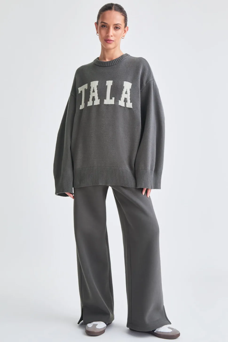 TALA Knit Sweater - Charcoal And Milk