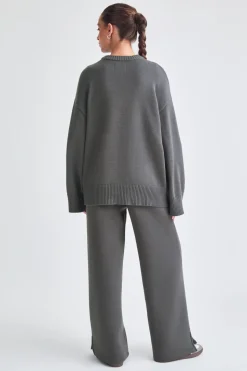 TALA Knit Sweater - Charcoal And Milk