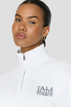TALA Track And Field Quarter Zip Sweatshirt - White