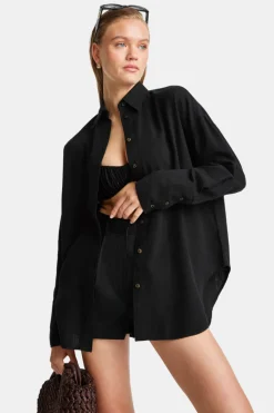 The Essential Linen Shirt - Shadow Black