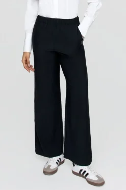 The Essential Soft Tailoring Wide Leg Trouser - Black