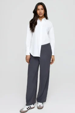 The Essential Soft Tailoring Wide Leg Trouser - Graphite