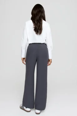 The Essential Soft Tailoring Wide Leg Trouser - Graphite