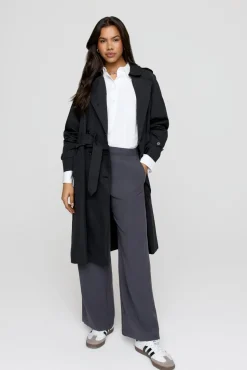 The Essential Soft Tailoring Wide Leg Trouser - Graphite