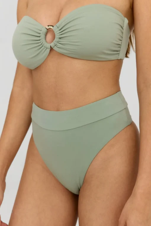 Tierra High Waisted Cheeky Bikini Brief - Sage