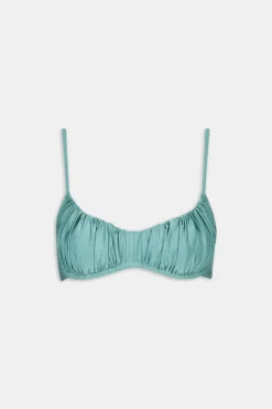 Underwired Gathered Bikini Top - Teal