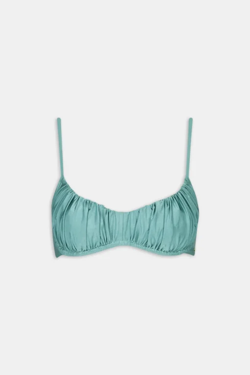 Underwired Gathered Bikini Top - Teal