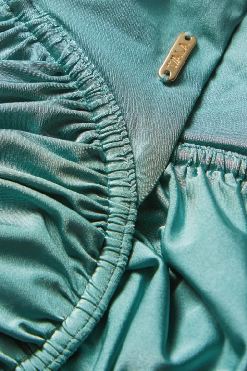 Underwired Gathered Bikini Top - Teal