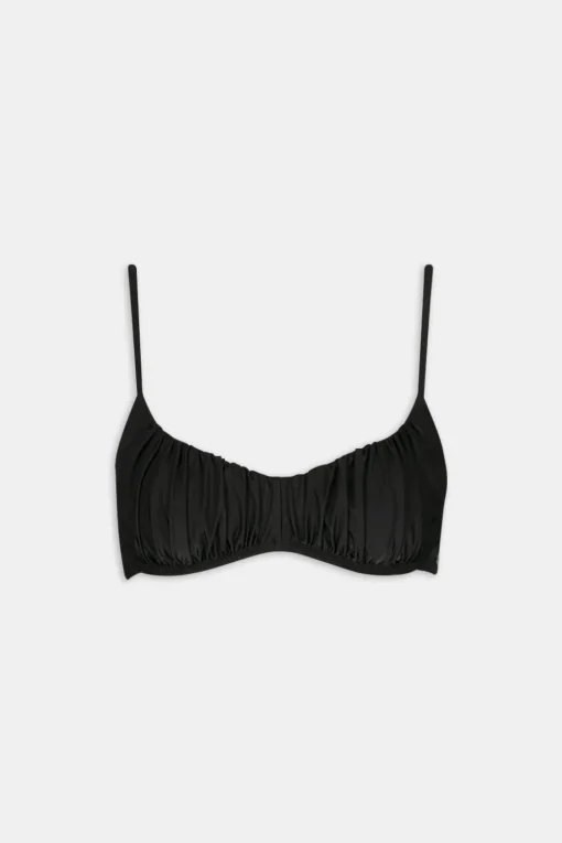 Underwired Gathered Bikini Top - Black Onyx